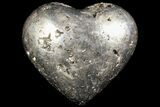 Polished Pyrite Heart - Peru #66499-1